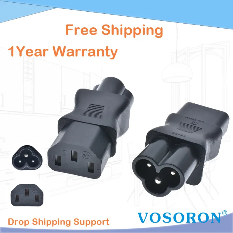 Адаптер для розетки переменного тока IEC320 C13 на C6 переходник с C5 C13|adapter|adapter poweradapter