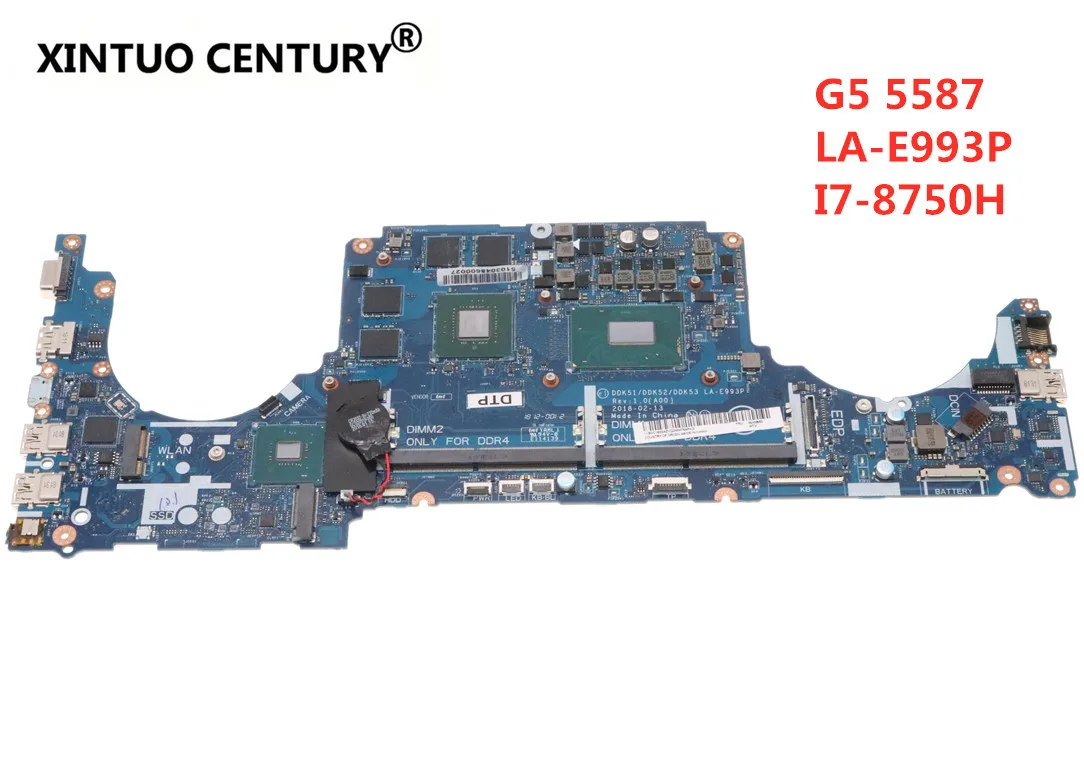 

For Dell G5 5587 original mainboard LA-E993P Laptop motherboard I7-8750H GTX1050-4GB