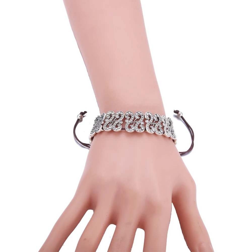 

Openwork Pattern Elasticity Adjustable Rope Chain Metal Owl Charm Bracelets For Women Glass Beads Bangle Jewelry Gifts