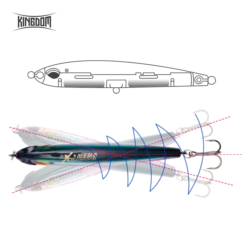 Kingdom Fishing Lures Mini Pencil Hard Baits 40mm/4g 70mm/8g Slow Sinking Artificial Baits High Quality Wobblers Fishing Tackle