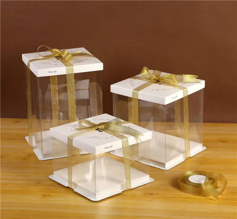 5 комплектов Прозрачная Круглая Коробка для выпечки бесцветная защитная пленка