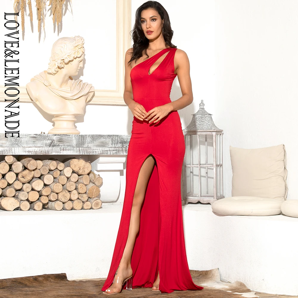 Женское вечернее платье макси LOVE &amp LEMONADE Красное Облегающее Платье из