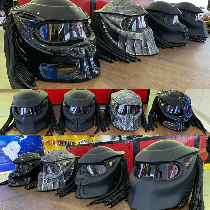 Мотоциклетный шлем Predator на заказ Стекловолоконный в горошек мотоциклетные