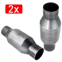 2pcs stainless steel 2 5 inch inlet outlet universal catalytic converter 1997 for ford focus high flow performance