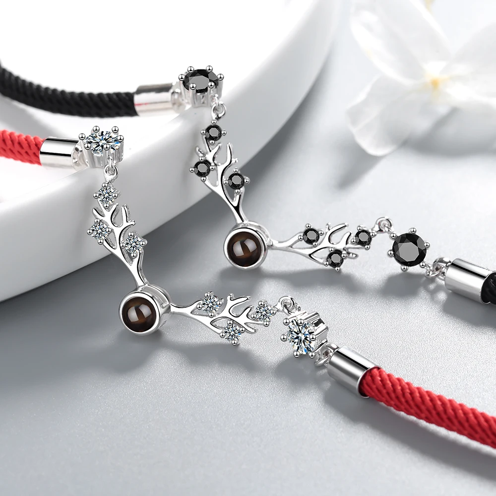 Черный и красный браслет на веревке Chereda 100 языков скажите что я люблю тебя