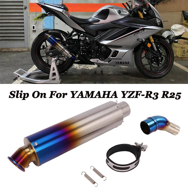 

Full System Motorcycle GP Exhaust Muffler Pipe Middle Link Pipe Escape Connect Link Tube Slip On For YAMAHA YZF-R3 R25 MT03 MT25