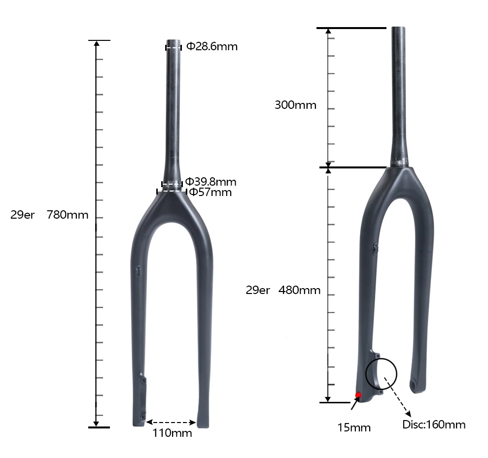BXT Full Carbon MTB вилка Boost 110*15 мм 29er горный велосипед вилка 2" дюймовые дисковые тормоза Конические 1-1/8 to1-1/2 вилки моста