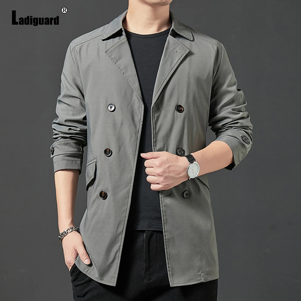

Plus Size 3xl Mens Vintage Long Trench Coats Trend 2021 Spring Autumn Fashion Lapel Collar Overcoats Men Lightweight Outerwear