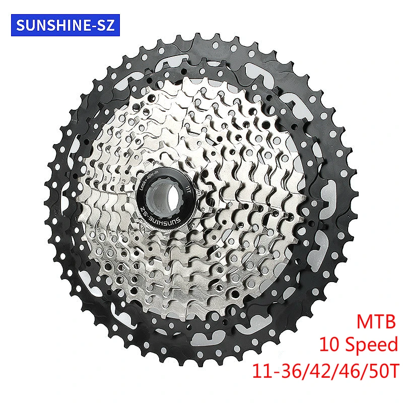 

SUNSHINE 10 Speed Freewheel MTB Cassette Mountain Bike Parts Bicycle Sprocket Flywheel 11-36T/40T/42T/46T/50T For Shimano SRAM