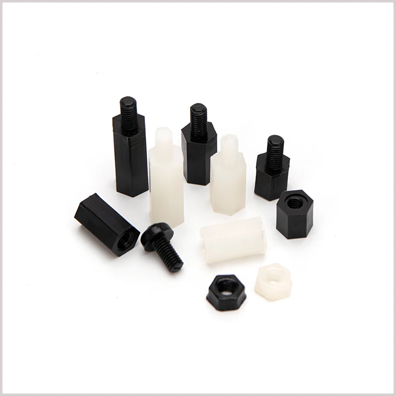 M3 мужской женский черный белый шаг пластиковый винт Шестигранная нейлоновая