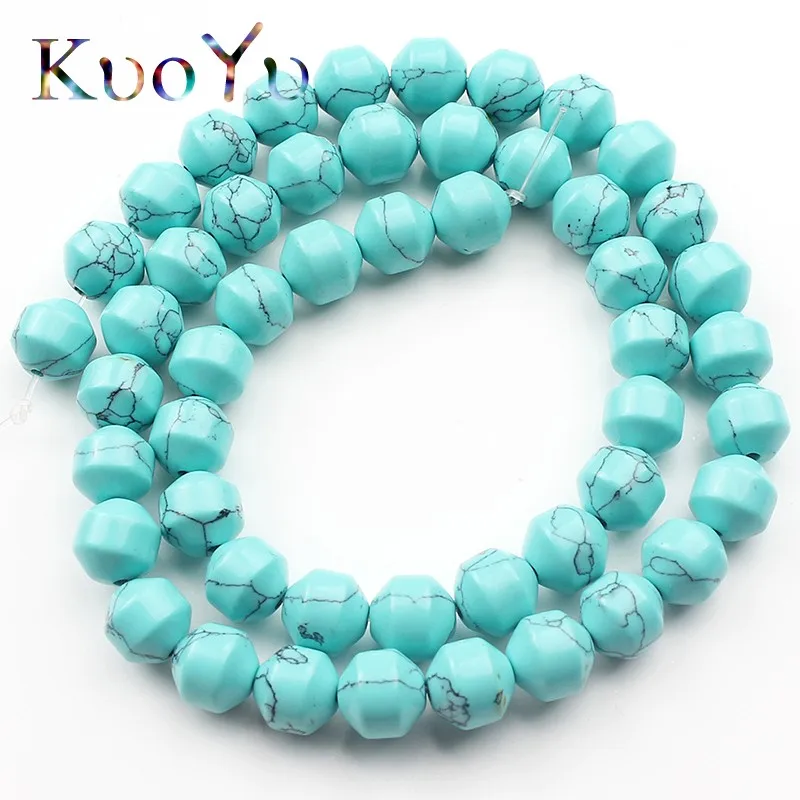 8x8 мм Натуральная зеленая бирюза камень Бусины конус цилиндрической формы