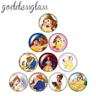 Красавица и с рисунком из мультфильма Красавица и Чудовище платье принцессы Белль от 10 шт 12 мм20 мм25 мм кабошоны круглые фото кабошоны разрисованные изделия из стекла с плоской задней частью ожерелье украшения своими руками