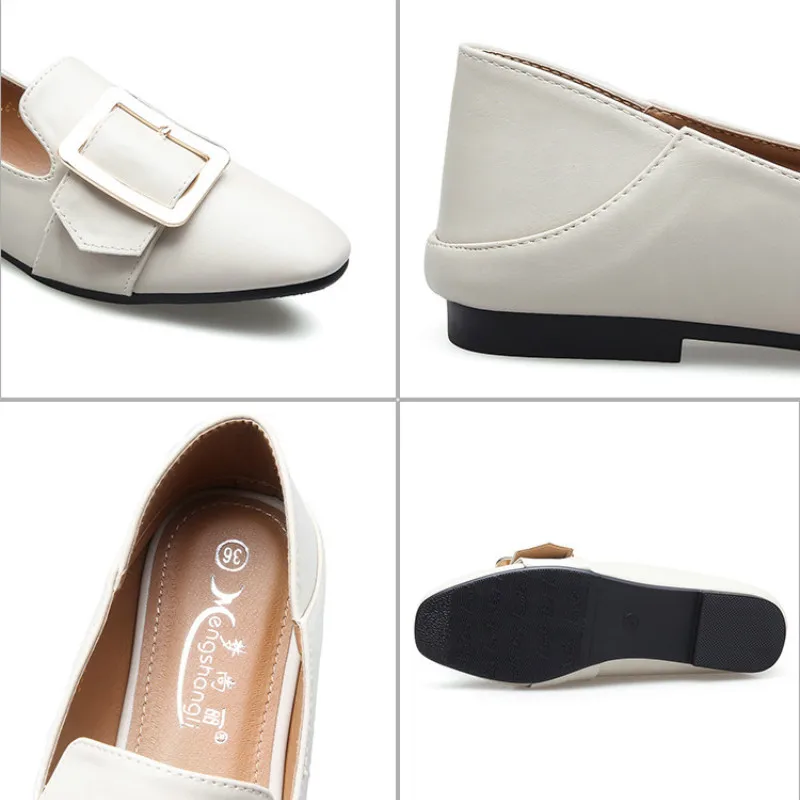 2020 Весенняя дизайнерская обувь женские слипоны кожаная с квадратным носком на