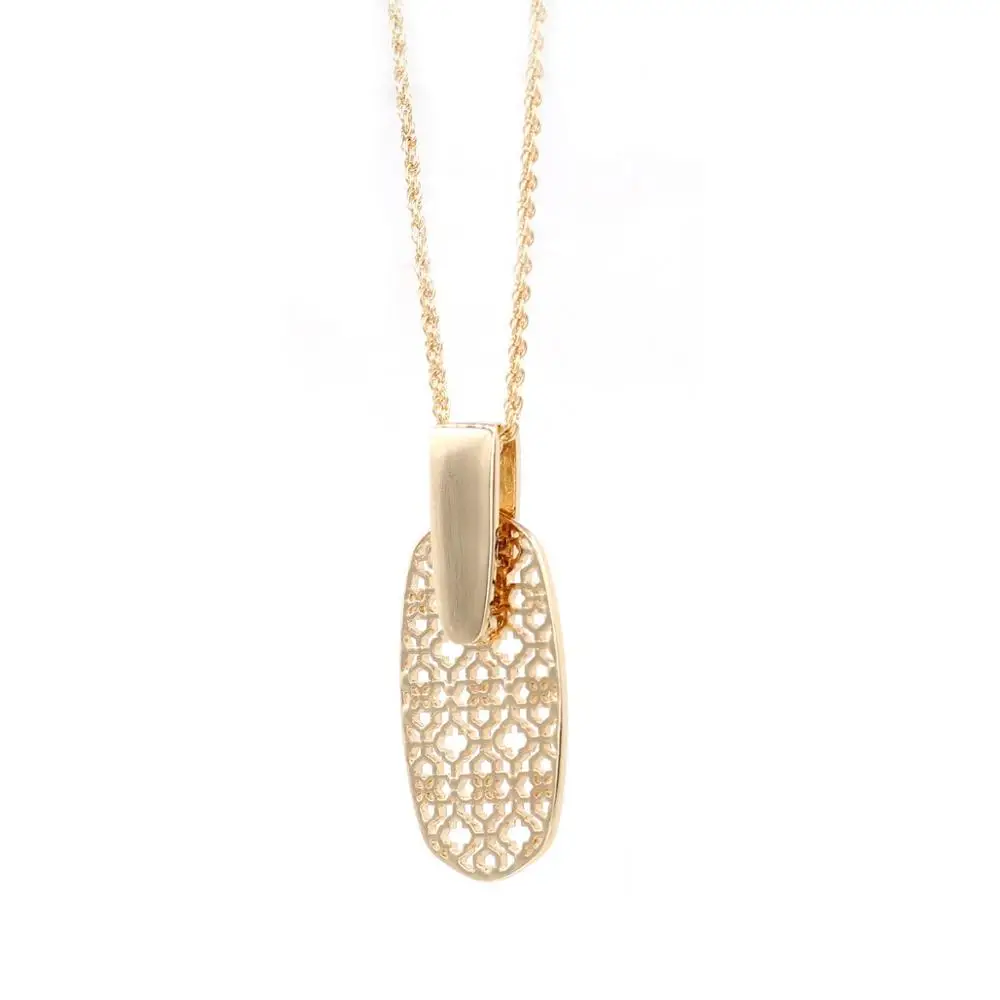 Gold Necklace Высокое качество Овальный филигранный Висячие серьги для женщин - Окраска металла: Gold Necklace