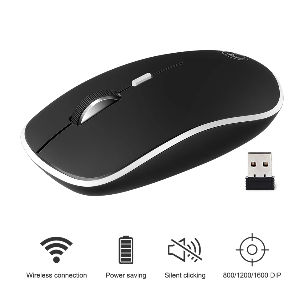 

USB-мышь компьютерная беспроводная, оптическая, бесшумная, 2,4 ГГц