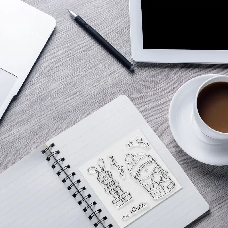 Кролик звезда силиконовый прозрачный печать штамп DIY Скрапбукинг рельефная