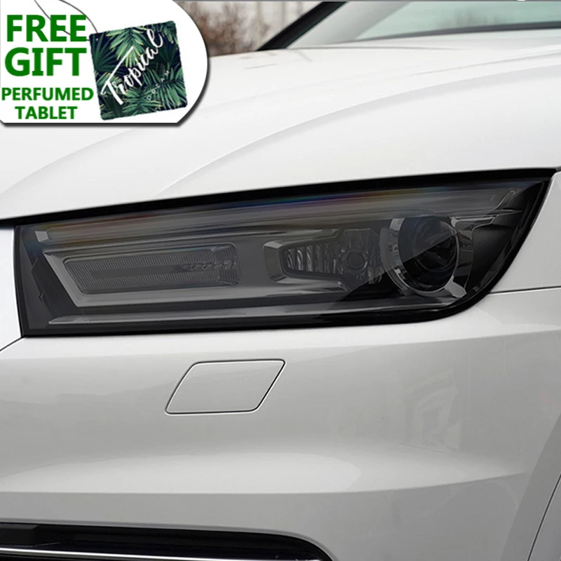 

2 Pcs Car Headlight Protective Film Vinyl Restoration Transparent Black TPU Sticker For Audi Q5 SQ5 FY 8R 2009-2020 Accessories