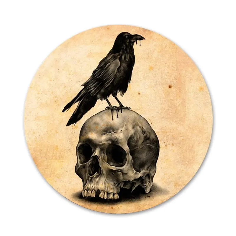 

skull crow flower Icons Pins Badge Decoration Brooches Metal Badges For Backpack Decoration