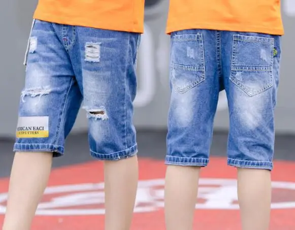 Y062 shorts Коллекция года, летняя детская одежда шорты для мальчиков повседневные джинсовые шорты для маленьких мальчиков, голубые джинсовые шорты для больших мальчиков - Цвет: Y062 shorts