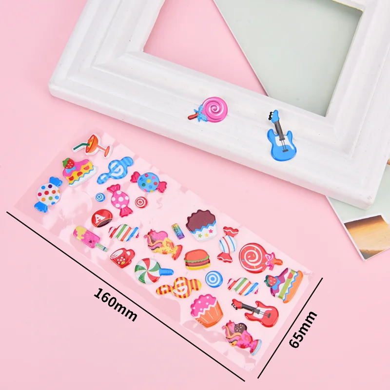 

3/8 Sheets Funny Sticker 3D Cute Cartoon Cake Kids Sticker For Toys DIY Foam Pour Stiker Children DIY Stikers