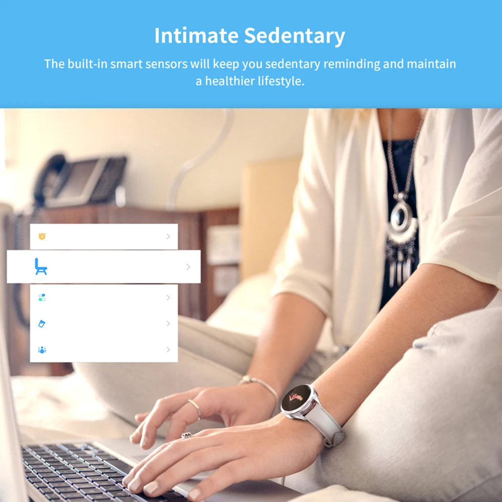 Напоказ 2020 Смарт-часы для женщин IP68 Водонепроницаемый мониторинга сердечного