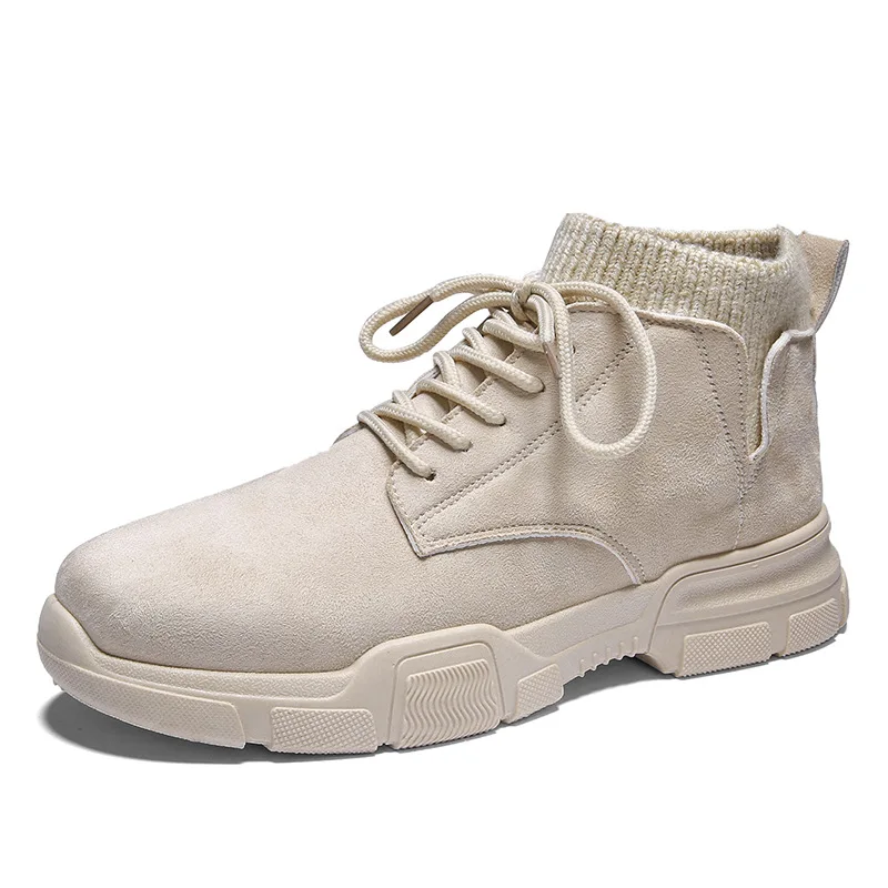 

Martin Boots Men's Fashion Shoes Tall Crown Snow Boots Men's Mid-Top Winter Plus Velvet Cotton Shoes Chelsea