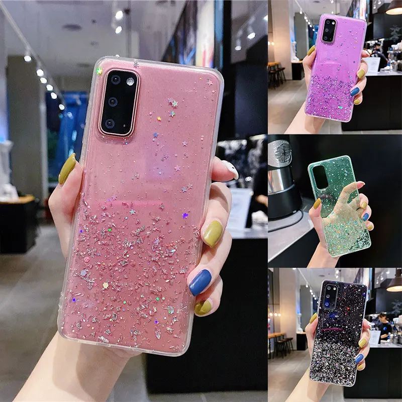 Прозрачный силиконовый блестящий чехол для Huawei P40 Pro Plus P30 P20 Lite Y5P Y6P Y7P 2020 Y5 Y6 Y7 2019 P