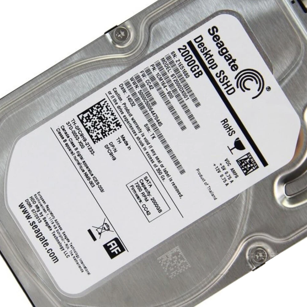Seagate 2 ТБ Настольный игровой SSHD (твердотельный гибридный диск) SATA 6 ГБ/сек. 64 Мб 2000