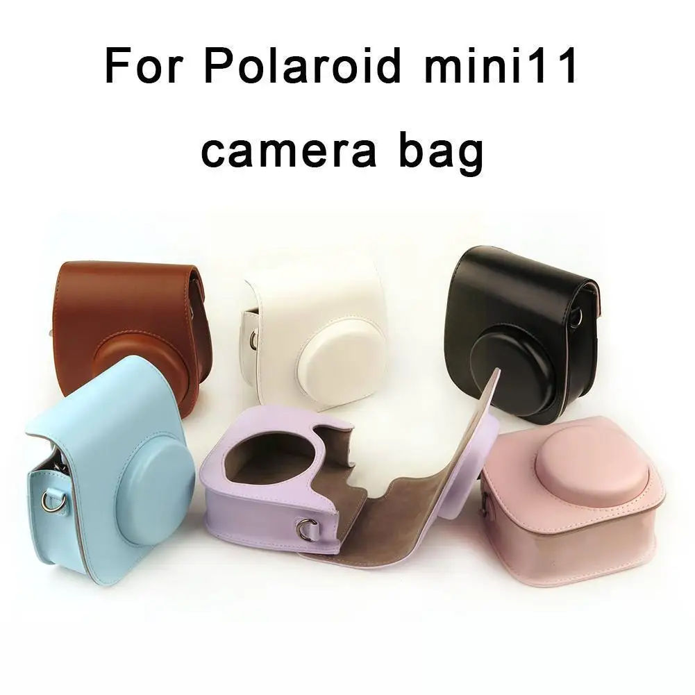 

Camera Bag Case For Polaroid Mini 11 Camera Bag Case PU Leather Vintage Shoulder Strap Pouch Camera Protection Carry Cover N8M6