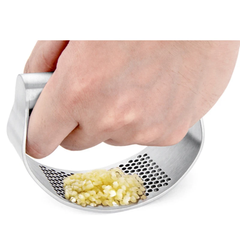 

Kitchen Multifunctional Arc Garlic Press Stainless Steel 430 Manual Garlic Masher Creative Garlic Twister Garlic Grinder