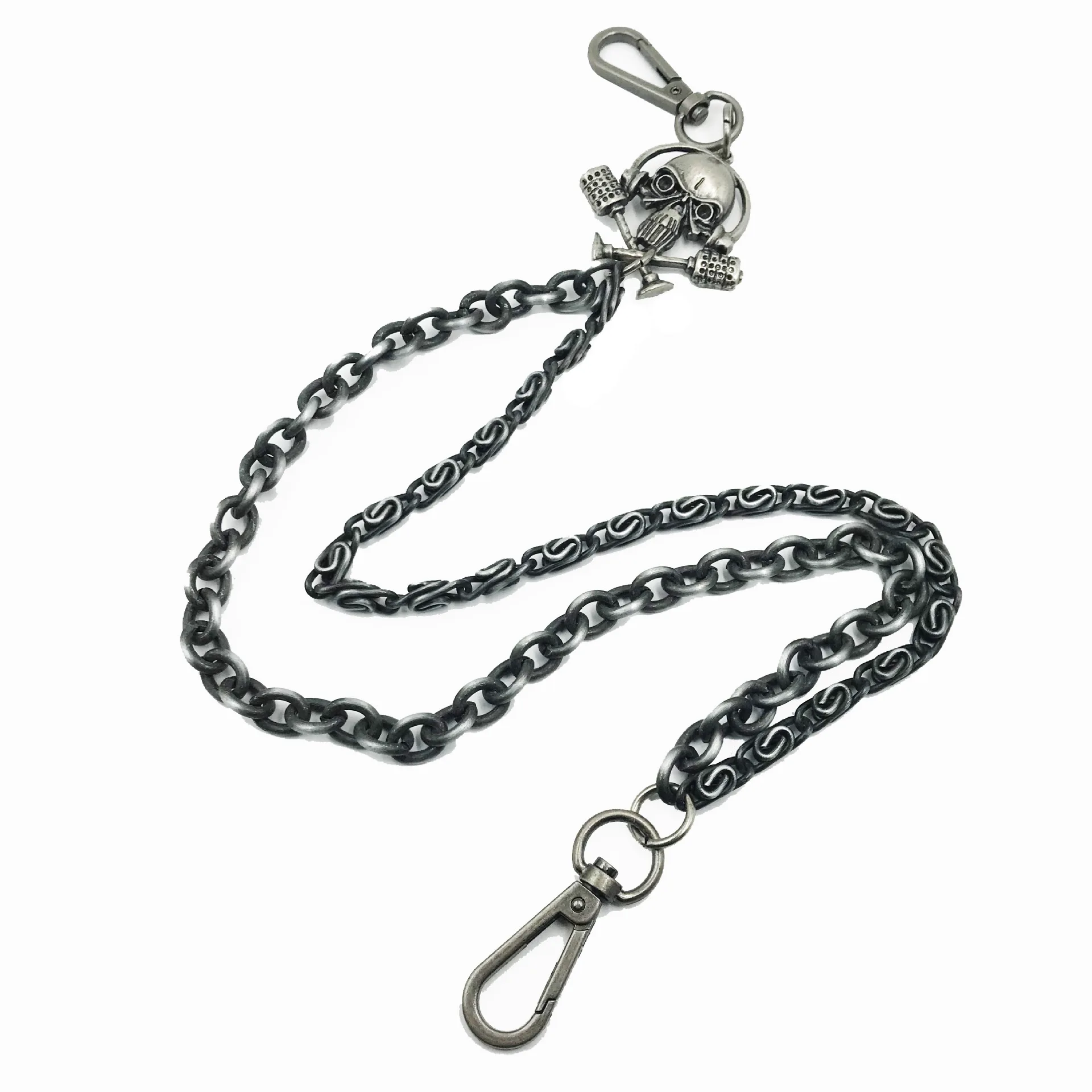 Череп прямые джинсы мужской кошелек цепи Серебряный призрак в стиле панк рок хип