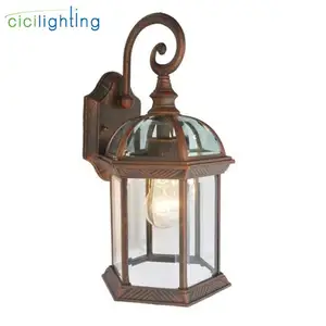 Водонепроницаемая уличная настенная лампа в деревенском стиле, антикварные уличные садовые лампы, Европейский ретро-светильник для балкона, коридора, лампа бронзового и черного цвета для крыльца