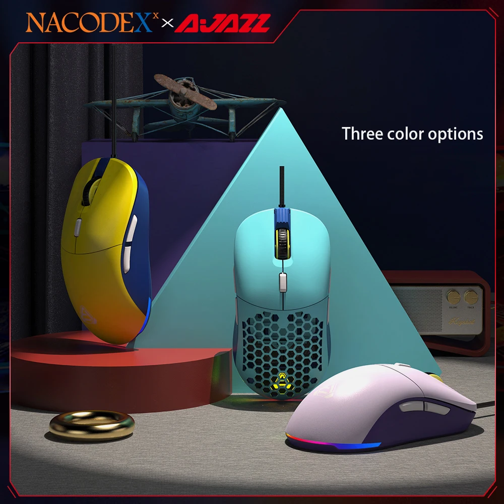 

AJAZZ NACOEX F15 RGB Honeycomb Gaming Mouse Ergonomic Design, Programmable Buttons 16000DPI Wired Lightweight Mice for Gamer