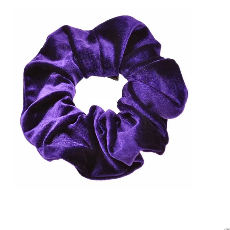 Purple 2 шт Твердые женские бархатные волосы кольцо женские Девушки эластичные волосы резиновые ленты аксессуары для Женский Хвостик Держатель - Окраска металла: Purple