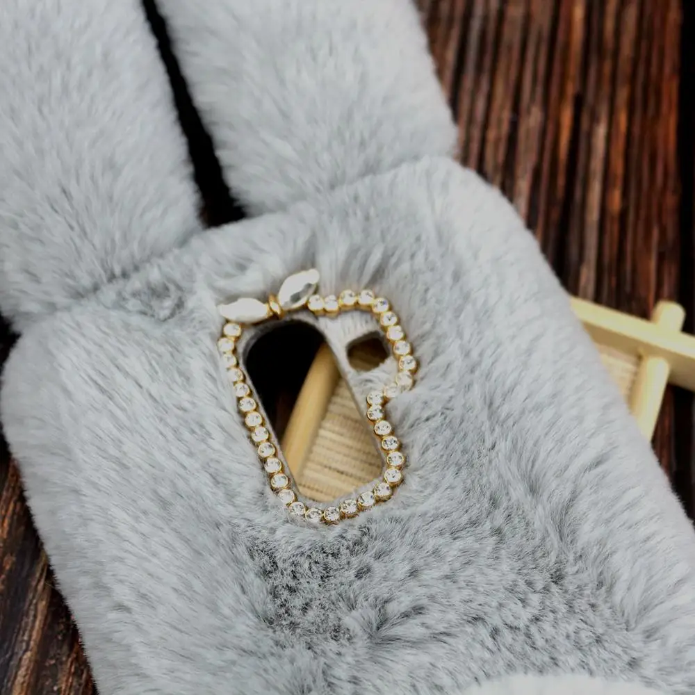 Rabbit Ears fur warm fluffy Diomand phone Case For Xiaomi Redmi Note 9 pro Max Note9s 8 7A 6 A2 A3 Lite K30 CC9 POCO X3 NFC | Мобильные