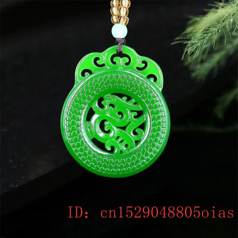 Нефритовый дракон кулон жадеит очарование Китайская натуральная мода ожерелье