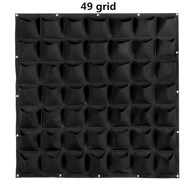 49 grid black 4/9/36/64 карманы зеленый уличные цветочные горшки ящик для комнатных растений, вертикальный огород живой Сад Сумка рассада Настенное подвесное кашпо Растут Мешки - Цвет: 49 grid black