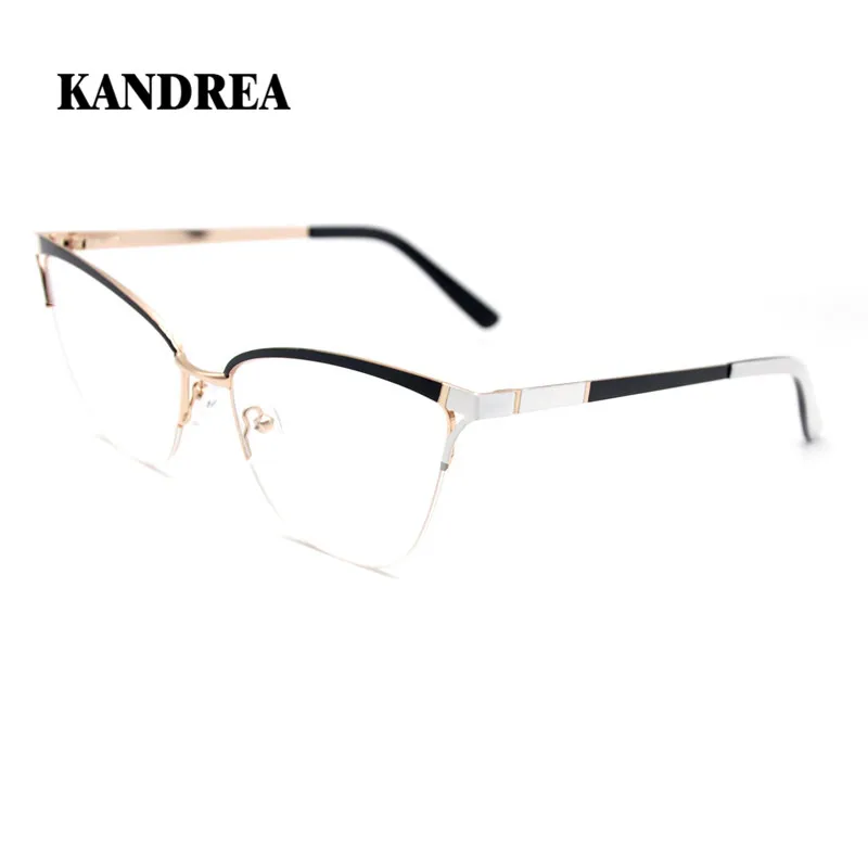 KANDREA женские металлические оправа для очков в стиле кошачьи глаза высокое