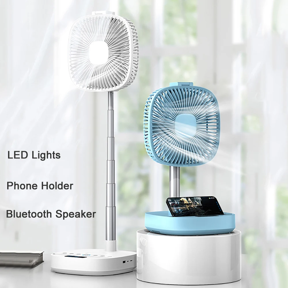 

Originality Portable Floor Standing Fan Cooling Folding Bluetooth Speaker 10000mah USB Chanrging Folding Air Conditioner