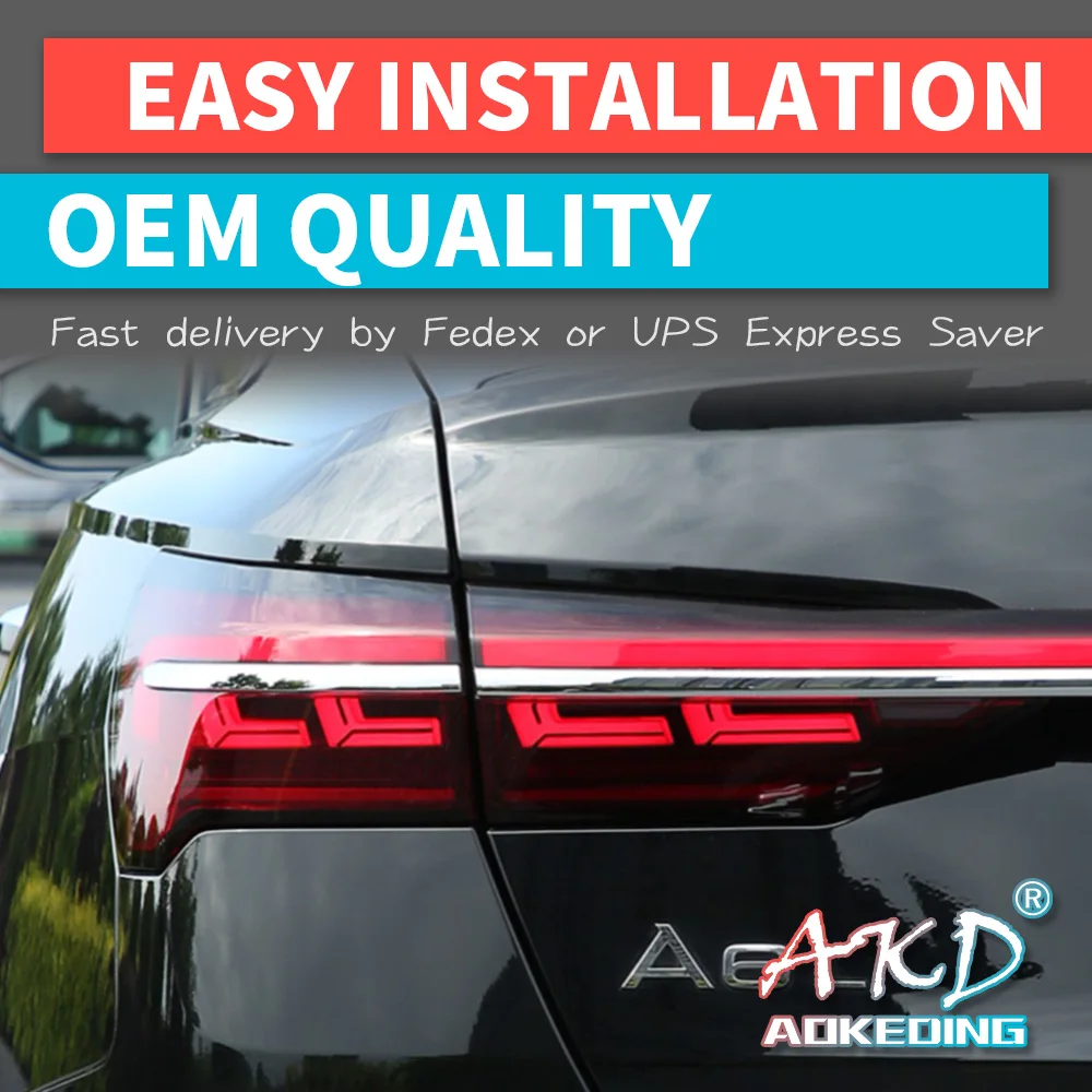 

Автомобильный Стайлинг, задний фонарь для Audi A6 C8, Модернизированный до типа A8, светодиодный задсветильник 2019-2020, задний фонарь DRL, задний пов...