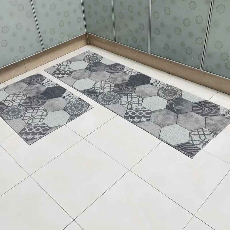 

Nordic Style PVC Kitchen Mat Non-slip Can Be Cut Mats Carpet Washable Household Kitchen Mats Entrance Doormat Custom Kitchen Mat