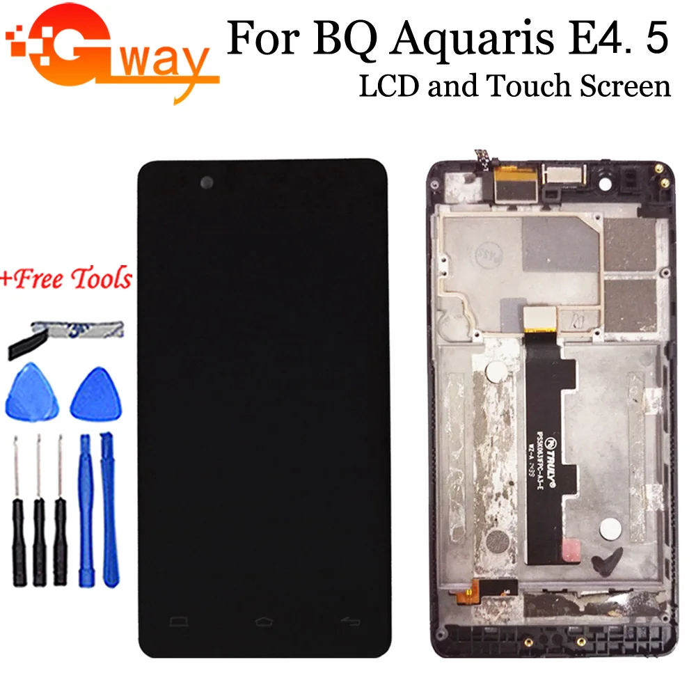 FSTGWAY для BQ Aquaris E4.5 hd черный ЖК-дисплей с рамкой дигитайзер негр IPS5K0631FPC-A3-E +