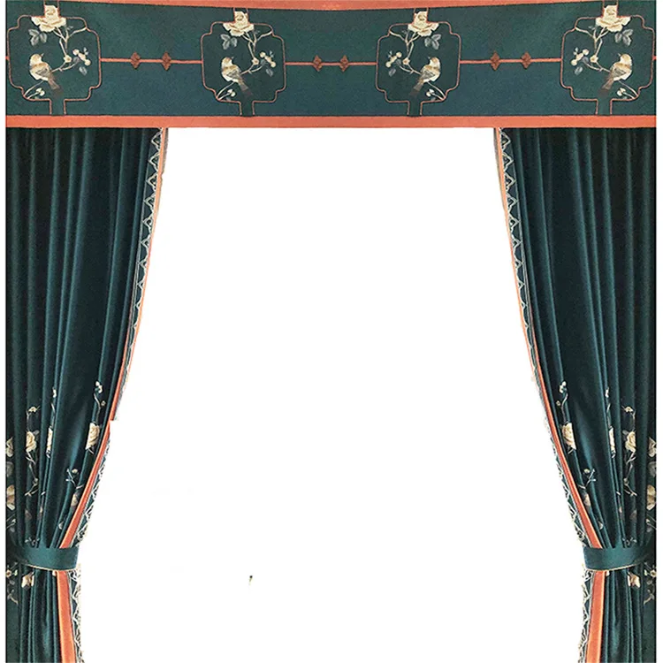 Новые высокоточные шторы с вышитыми цветами и птицами в китайском стиле для