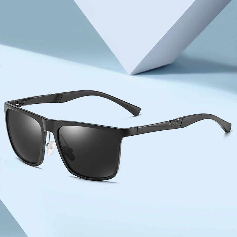 

LUOMON Men‘s Al-Mg Sunglasses Mirror Polarized Driving Retro Square Shades UV400 Summer Eyewear LM3302