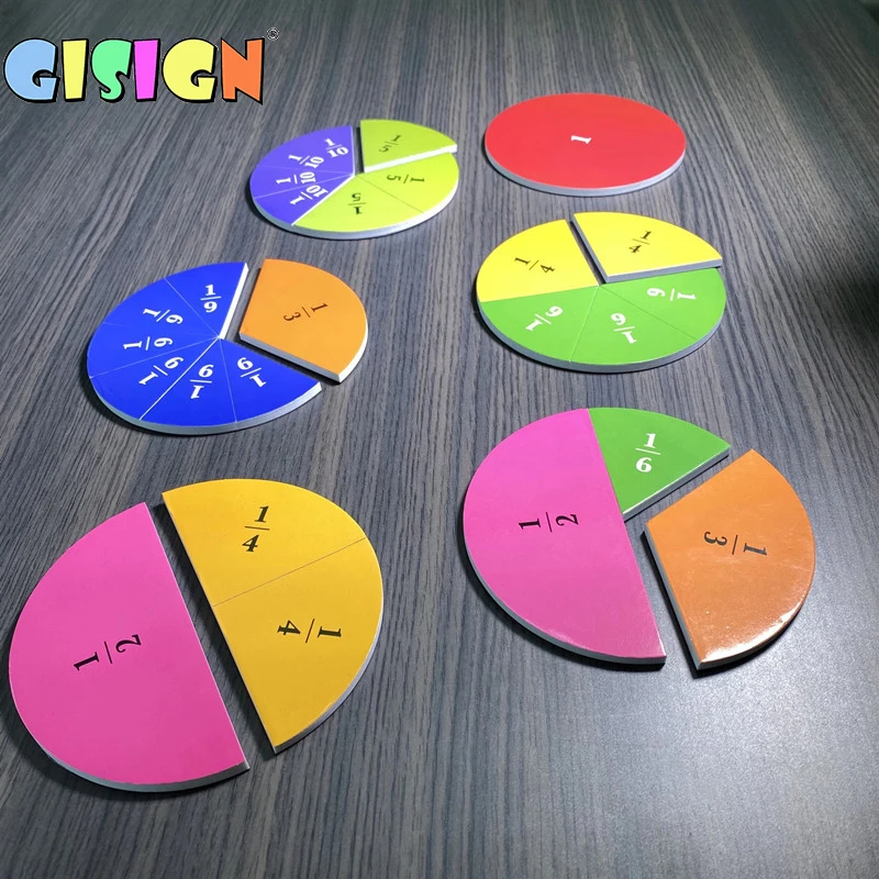 1pcs Children Montessori Educational Math Toys For Children Development Circular Numbered Fractions Counting Chips Toy Gifts