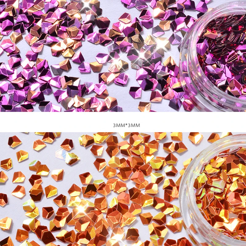 

6Pcs/Set 6color Clear Crystal Rhinestone Multi-Faceted Three-dimensional Laser Sequins Nail Art Decoration Diamond Accessories