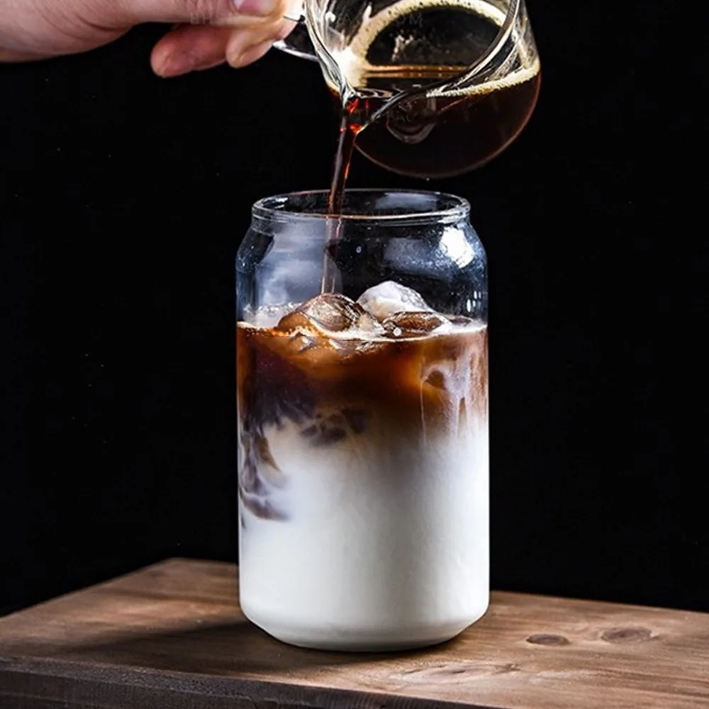 

Minimalist style Glass Cup Transparent Tea Coffee Mug Ice Beer Cup Heat Resistant Insulated Glass Cup Creative Milk Juice Mug