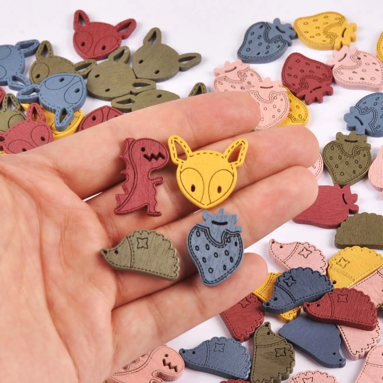 50 шт. лиса/Динозавр/Ежик необработанные деревянные ломтики Сделай Сам