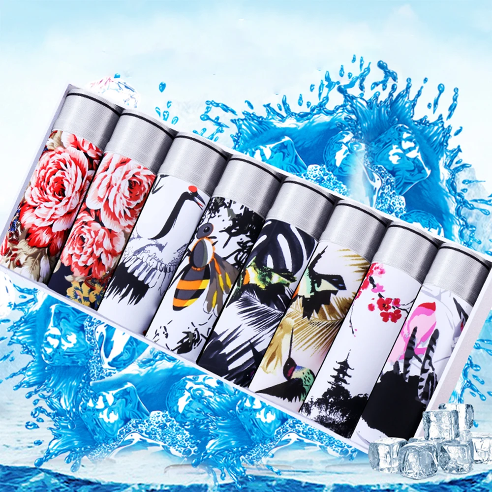 Нижнее белье для мужчин мужские трусы нижнее с принтом эластичные боксеры из