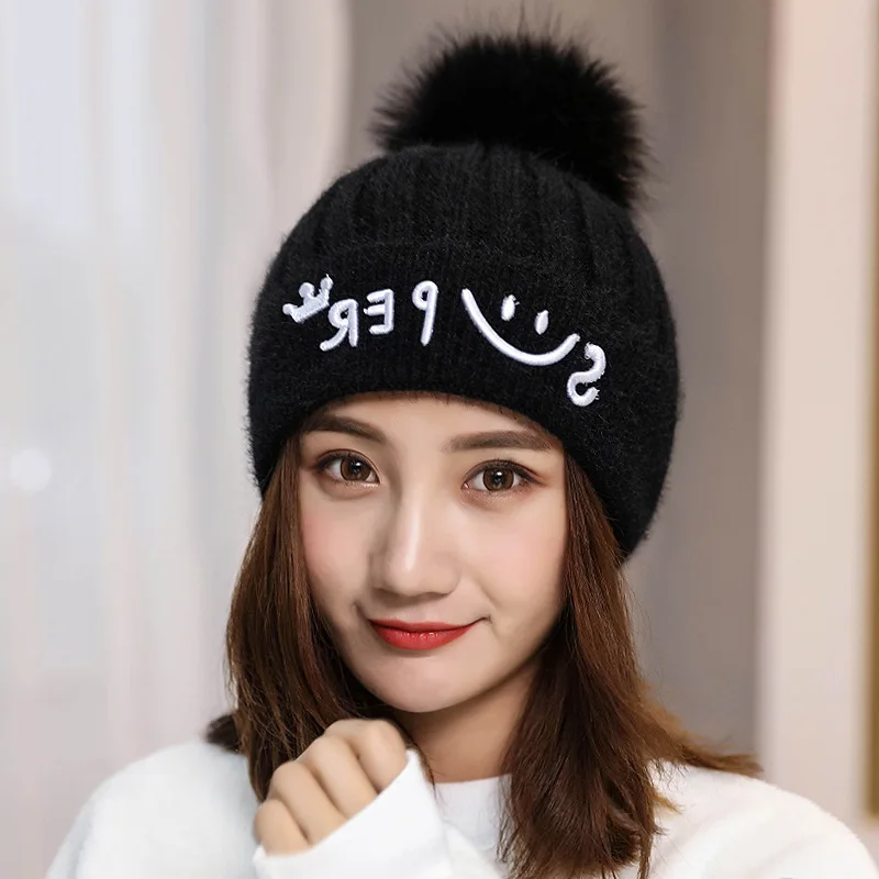 Осенняя и зимняя Корейская версия дикого колледжа вязанная шапка женские